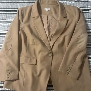 Loft Tan Blazer, Size 22, NWOT. Elbow patches.